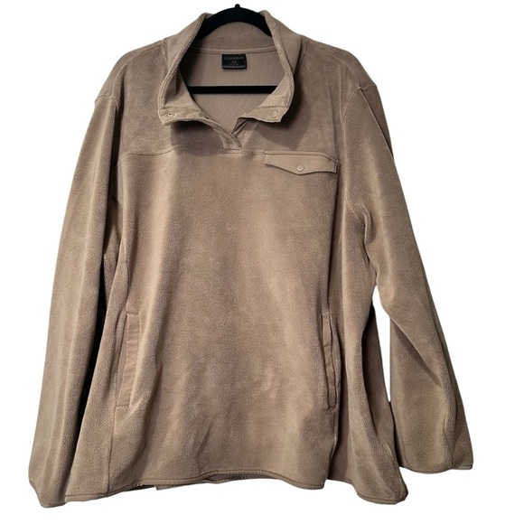 32 Degrees Heat Women’s Plus Size 3X Snap Fleece Pullover Brown/Tan Sweater - Picture 1 of 4